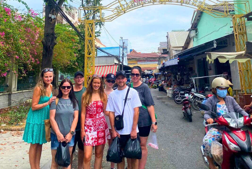 Shopping for fresh produce at a traditional Vietnamese market